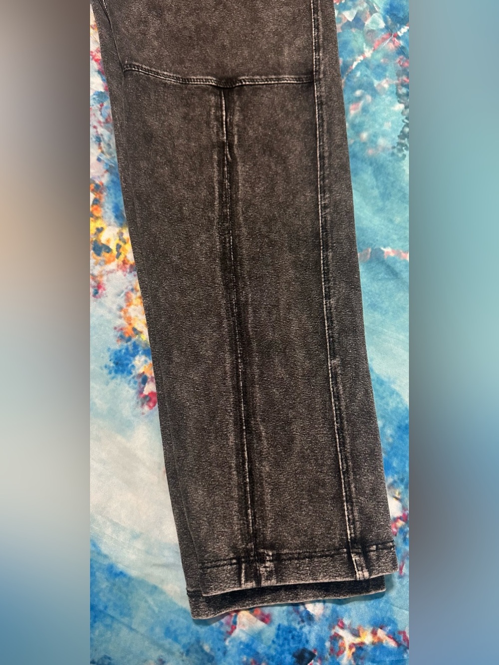 Women's Black Moto-Stitch Leggings - Picture 5 of 7